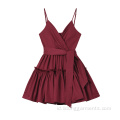 Wanita Fashion Burgundy Burgundy Gaun tali